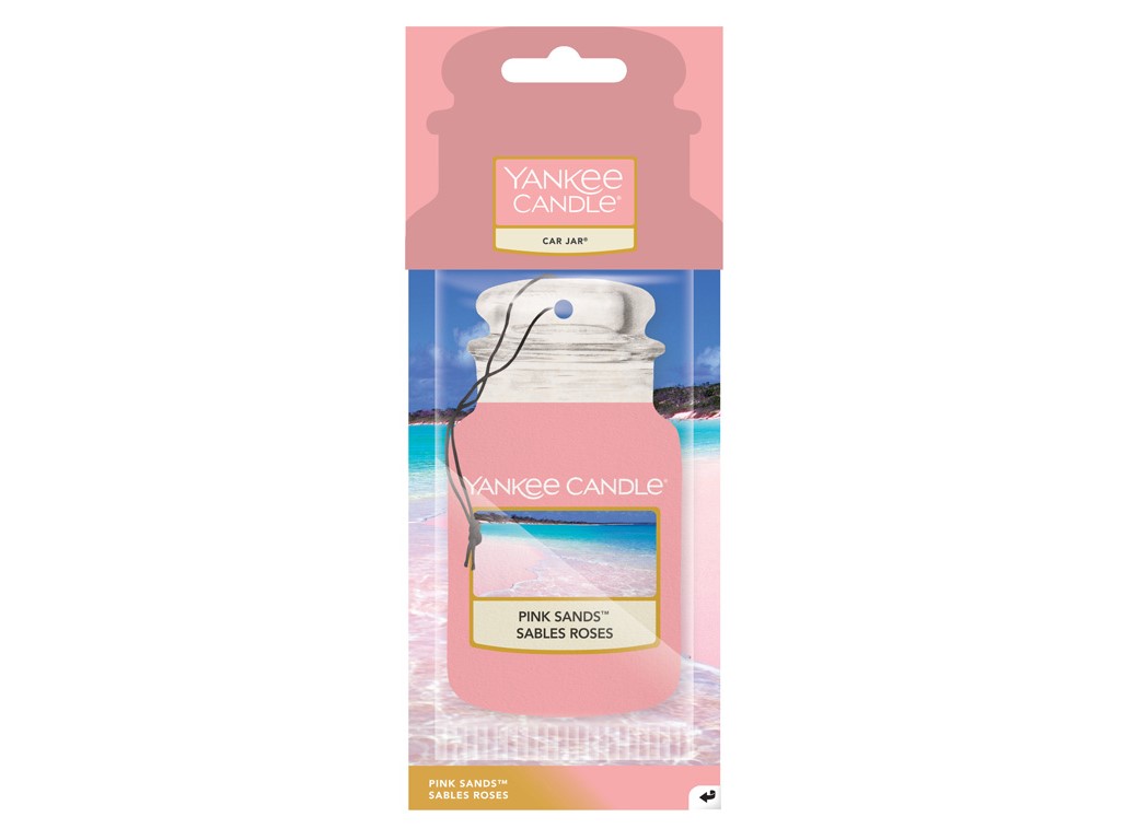 YANKEE CANDLE PINK SANDS VÔNE DO AUTA - PAPIEROVÁ AUTO VISAČKA