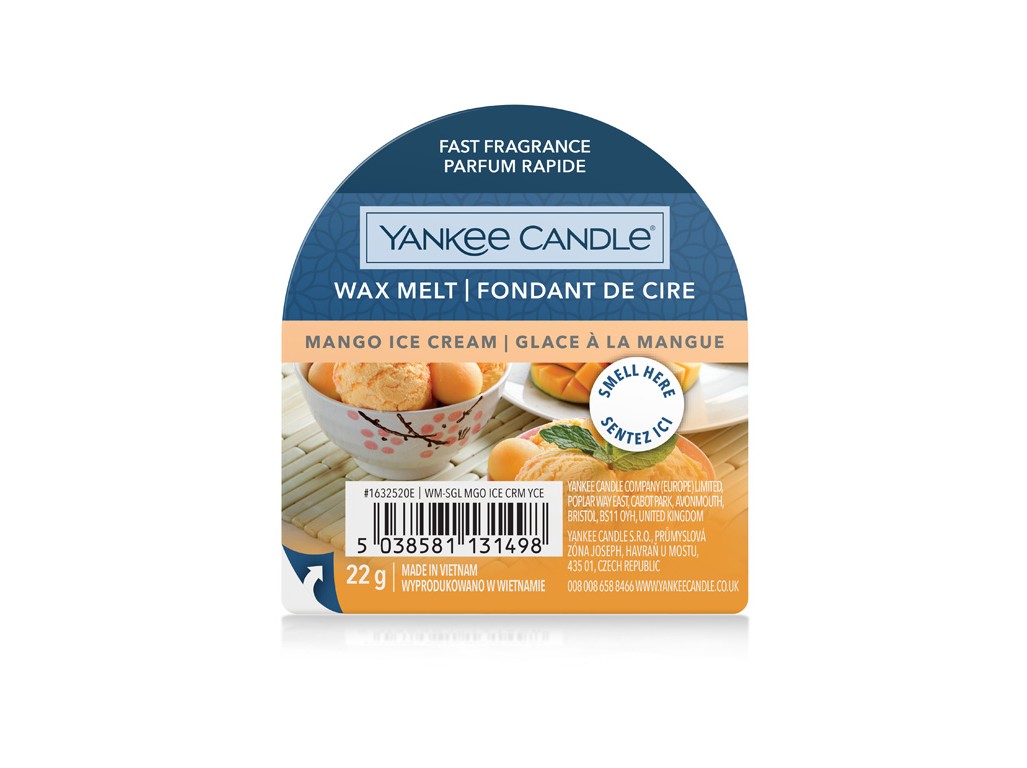 YANKEE CANDLE MANGO ICE CREAM VONNÝ VOSK DO AROMALAMPY NOVÝ