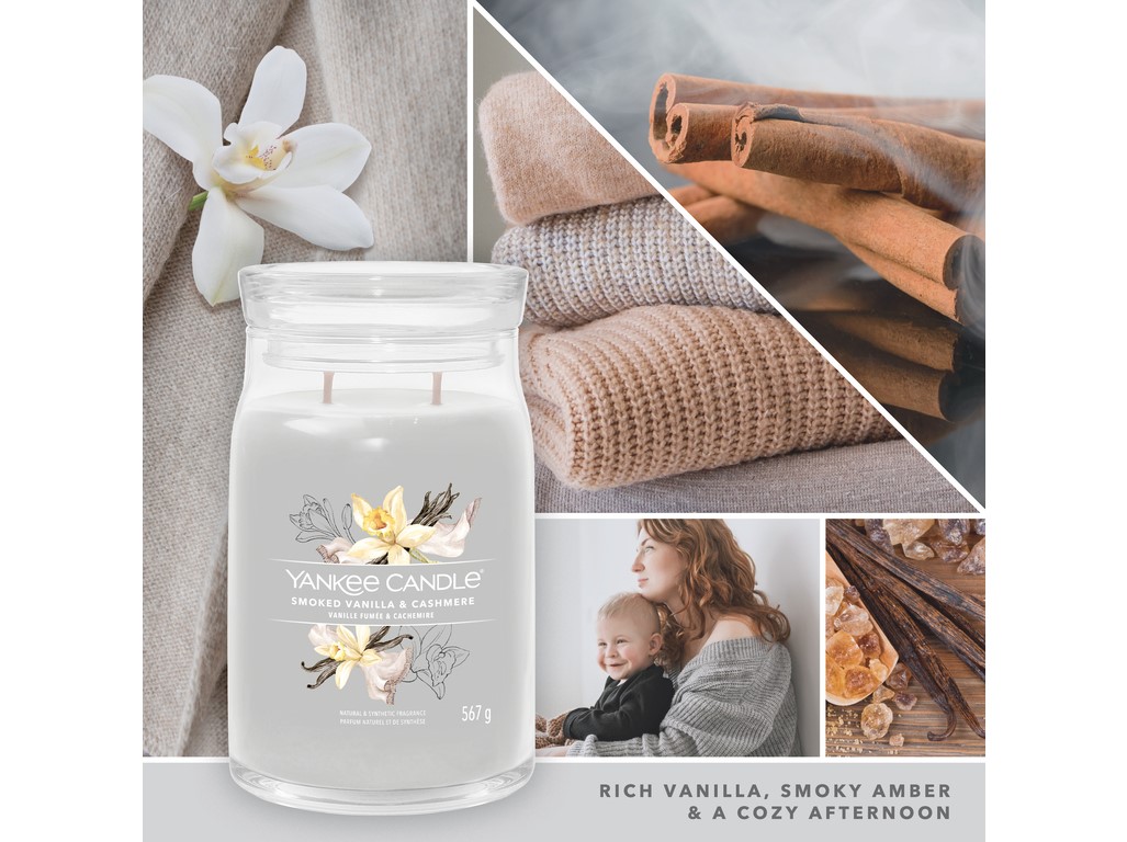 YANKEE CANDLE SMOKED VANILLA & CASHMERE SIGNATURE VEĽKÝ