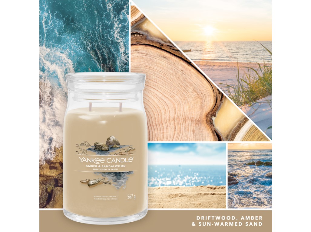 YANKEE CANDLE AMBER & SANDALWOOD SIGNATURE STREDNÉ