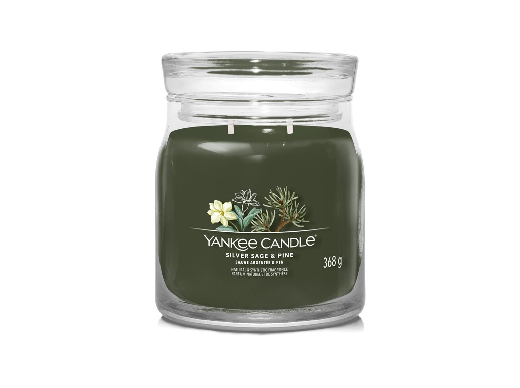 YANKEE CANDLE SILVER SAGE & PINE SIGNATURE STREDNÁ