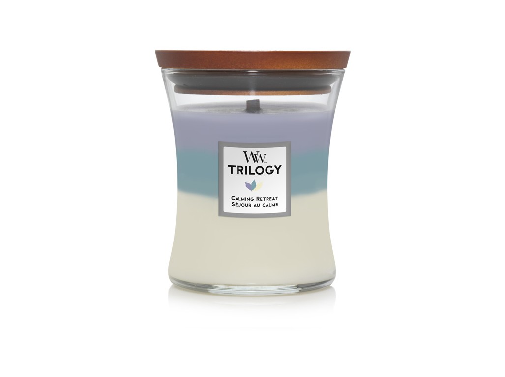 WoodWick Trilogy Calming Retreat váza stredná