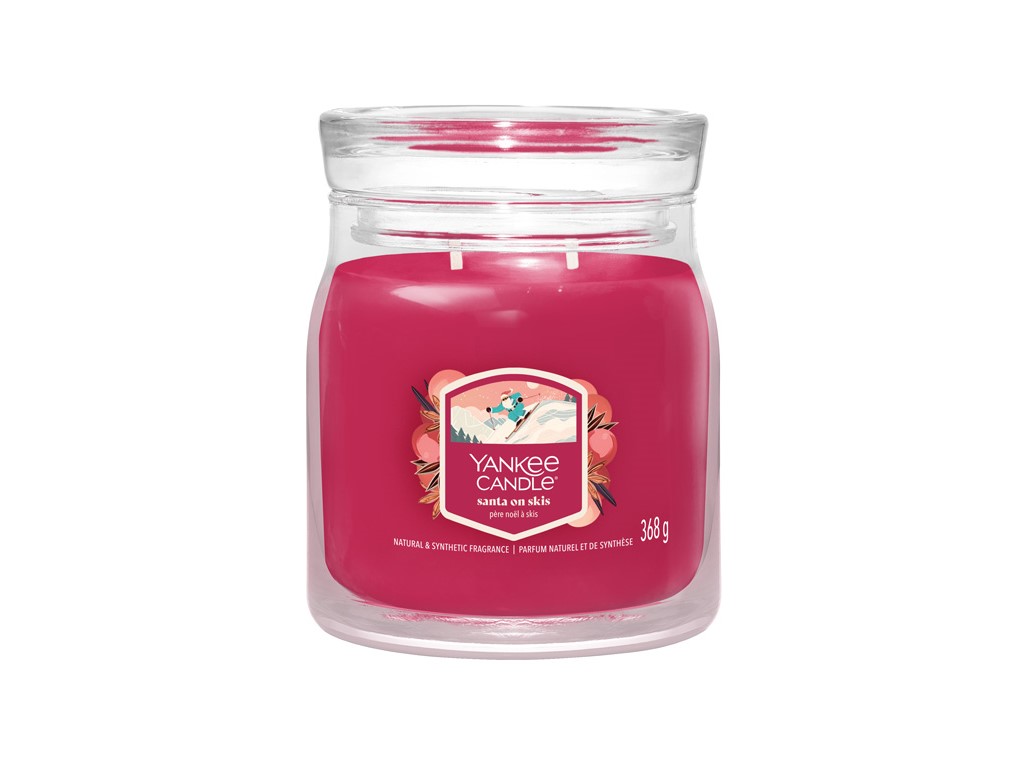 YANKEE CANDLE SANTA ON SKIS SIGNATURE STREDNÁ