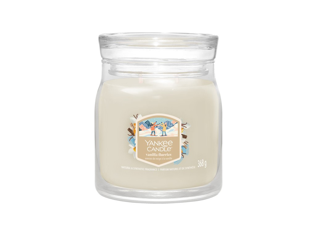 YANKEE CANDLE VANILLA FLURRIES SIGNATURE STREDNÁ