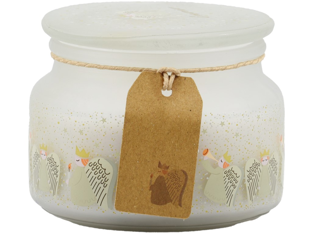 Emocio Vonná sviečka v skle Golden Angels 100×79 mm so skleneným viečkom