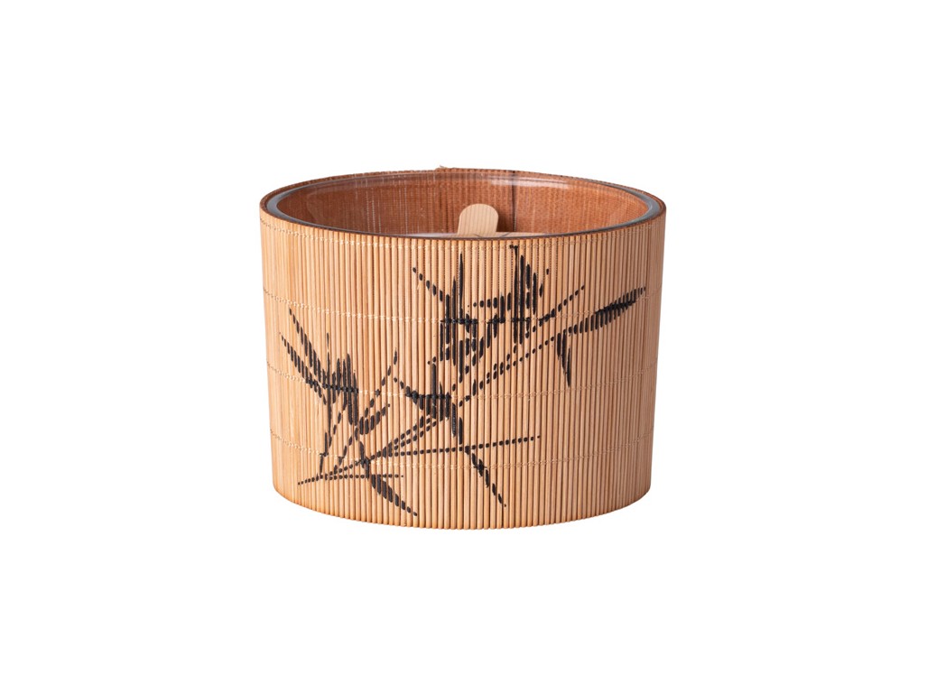 Sviečka v skle bambus vonná prírodná čierna 110x80mm