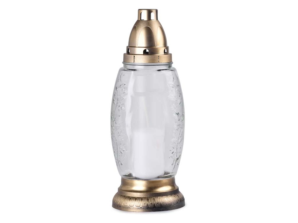 Cintorínske sklo 28,5 cm vklad 100g 36h. vetvička