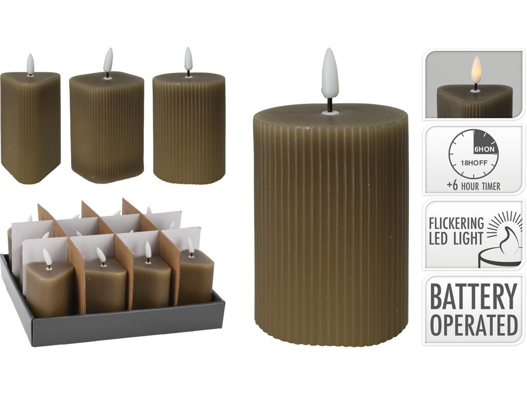 LED sviečka mix s časovačom, béžová 60x115mm 65x115mm 70x115mm