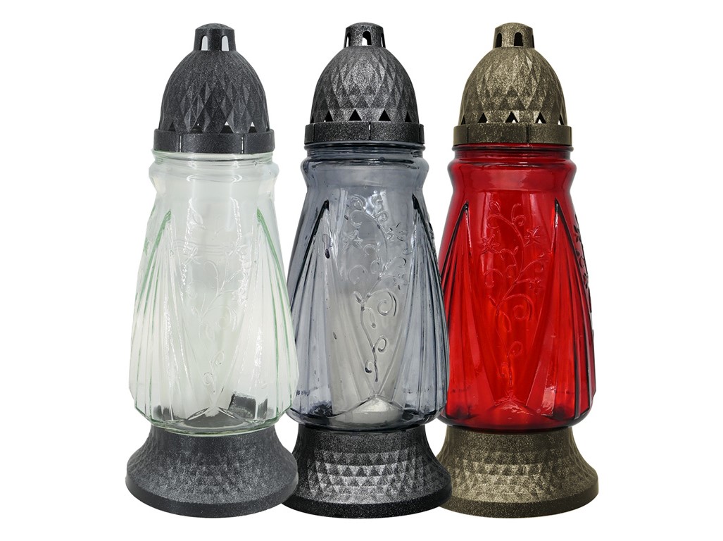 Cintorínske sklo 29 cm vklad 110g 30h. mix farieb