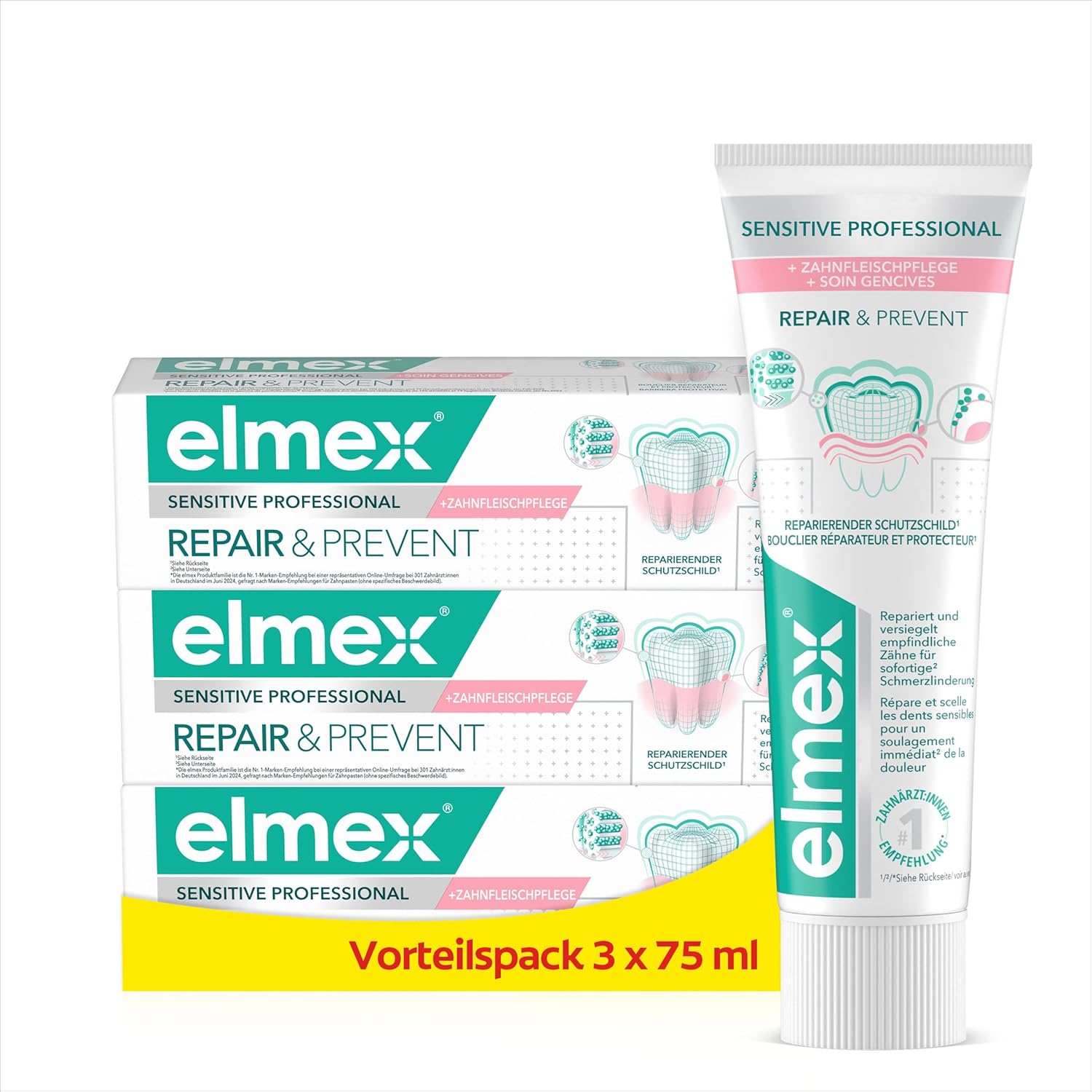 Elmex Sensitive professional Repair&Prevent zubná pasta 3x75 ml