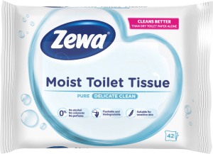 Zewa Pure Moist Toilet Tissue vlhčený toaletný papier, 42 ks