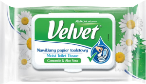 Velvet Camomile & Alove Vera vlhčený toaletný papier, 42 ks