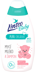 Linteo Baby umývacie mlieko a šampón Gentle Cleansing, 425 ml