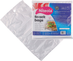 Niteola desiatové vrecká, HDPE, 16 × 24 cm, hrúbka 8 µ, číre, 50 ks