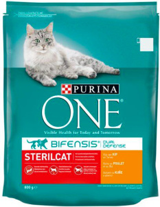 Purina One Sterilcat granule pre mačky s kuracím a pšenicou, 800 g
