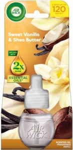 Air Wick Essential Oil Vanilla & Shea Butter - Vanilka a bambucké maslo, elektrický osviežovač náhradná náplň 19 ml