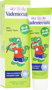 Vademecum Junior, zubná pasta pre deti, príchuť jablko, pre deti 0-6 rokov, 50 ml