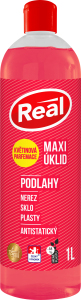 Real Maxi Upratovanie s kvetinovou parfumáciou čistič na podlahy nerez, sklo, plasty, antitatický, 1 l