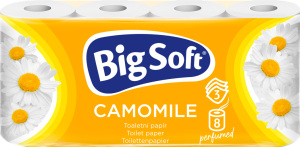 Big Soft toaletný papier Camomile, 8 roliek, 16,5 m rolka