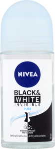 Nivea Black & White Invisible Pure guľôčkový antiperspirant, 50 ml