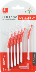SOFTdent zahnuté medzizubné kefky S 0,5 mm, 6 ks