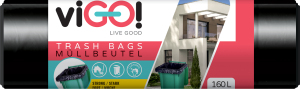 viGO vrecia na odpad, 28 µ, 90 × 110 cm, 160 l, 10 ks