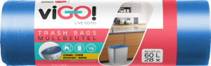 viGO vrecia na odpad, 9 µ, 58 × 67 cm, 60 l, 28 ks