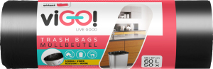 viGO vrecia na odpad čierne, 6 µ, 58 × 67 cm, 60 l, 50 ks