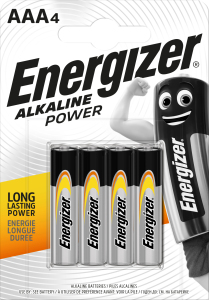Energizer Alkaline Power AAA mikrotužková batéria, 4 ks
