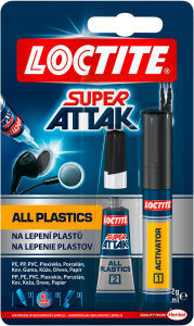 Loctite Super Attak Ultra Plastik sekundové lepidlo obsah 2g + aktivátor, 4 ml