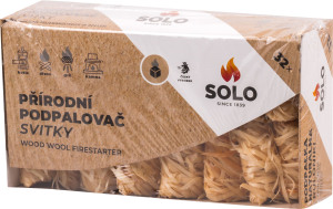 Solo prírodná drevitá vlna podpaľovač zvitky, 32 podpalov