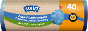 Swirl zaťahovacie vrecia na odpad 40 l, 56 × 59 cm, 28 µ, 12 ks