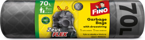 Fino Zeus Flex vrecia na odpad, zaťahovacie, 35 µ, 55 × 85 cm, 70 l, 8 ks