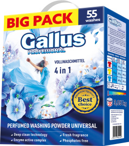 Gallus prací prášok Universal Box, 55 dávok, 3,05 kg