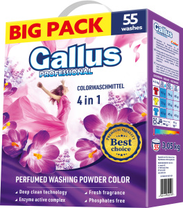 Gallus prací prášok Color Box, 55 dávok, 3,05 kg