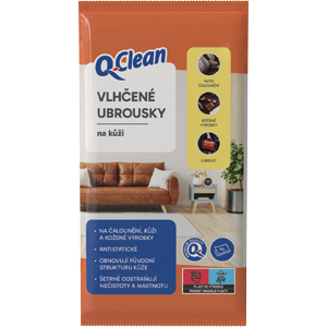 Q Clean vlh obrúsky na koži (40ks/sáč)
