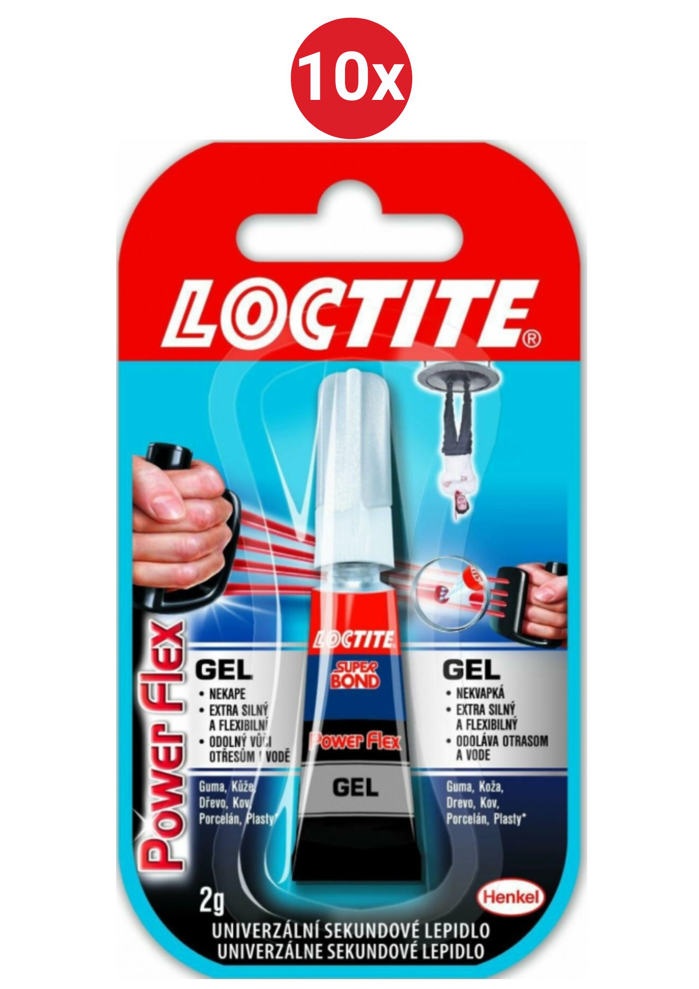 Loctite Super Bond Power Flex univerzálne sekundové lepidlo, 10x2g