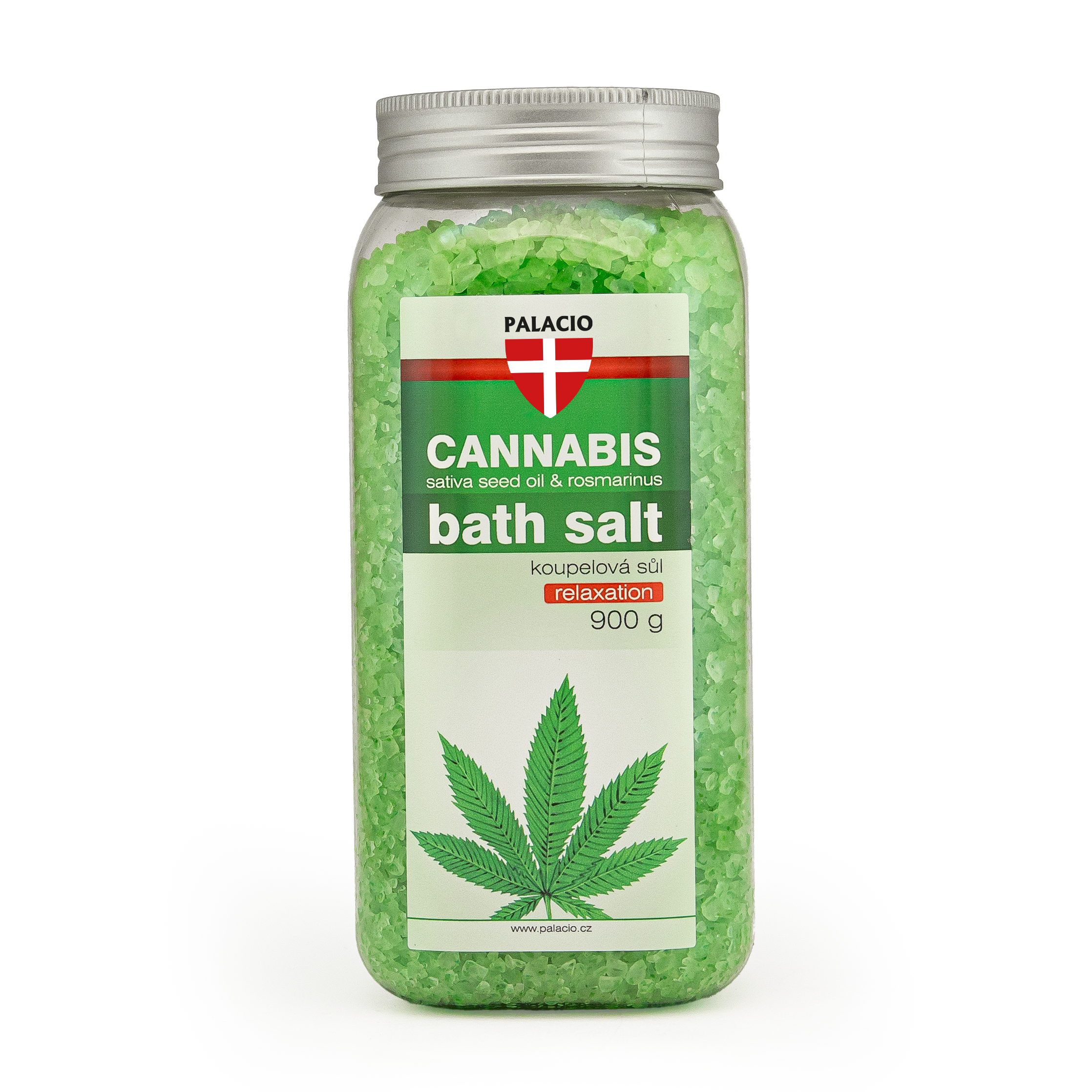 PALACIO Cannabis Rosmarinus kúpeľová soľ, 900 g