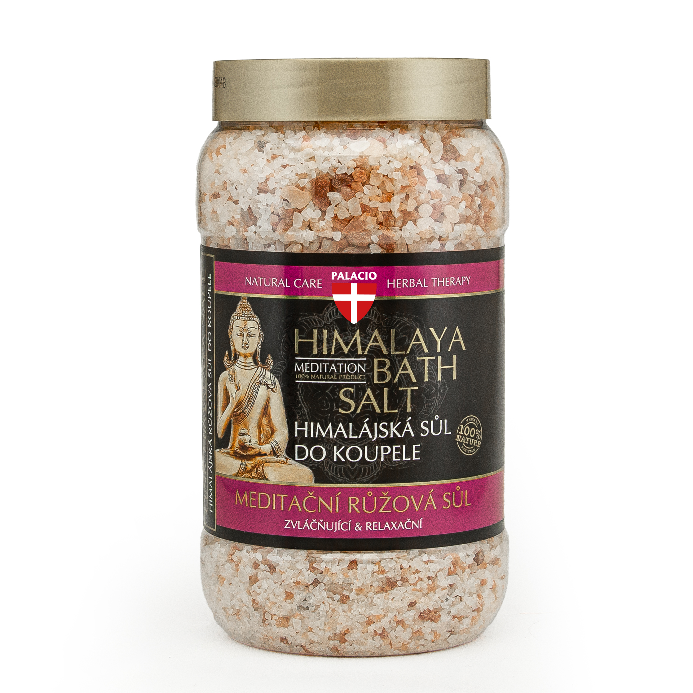 PALACIO Himalájska meditačná kúpeľová soľ, ružová, 1200 g