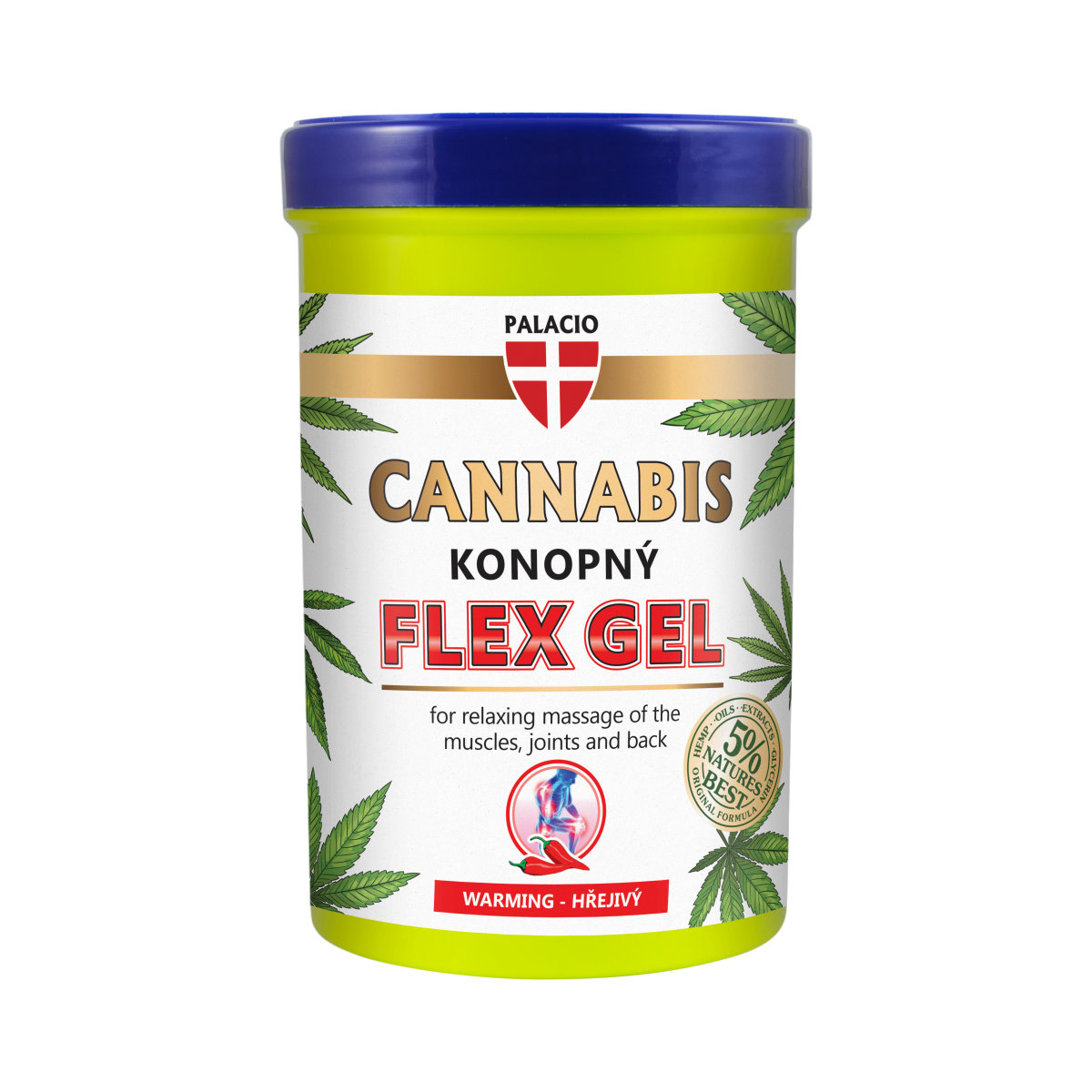 PALACIO Konopný masážny Flex gél, hrejivý 380 ml