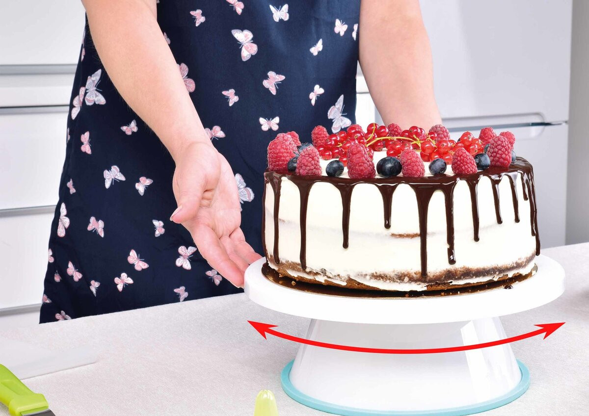 DORTOKOLOTOČ | veľký otočný podnos a stojan na zdobenie tort | Ø 27,5 cm