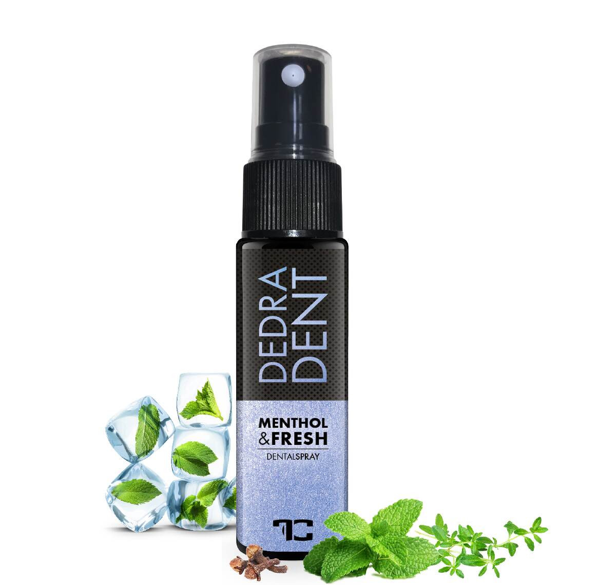 DEDRA DENT | prírodný bylinný ústny sprej MENTHOL & FRESH s mätou, tymiánom & klinčekmi | svieži dych bez cukru