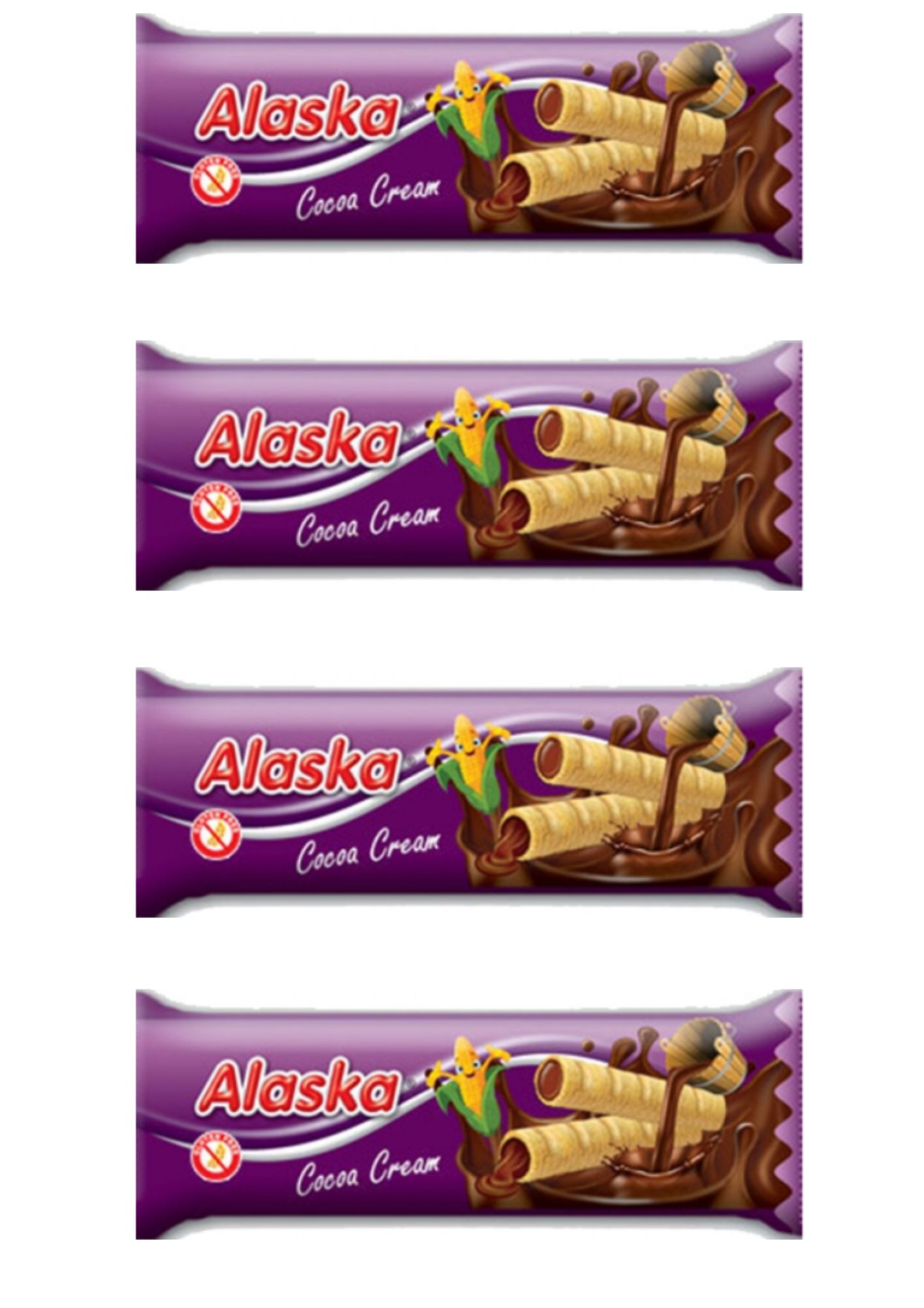 Kukuričné trubičky - kakao ALASKA 4x18 g