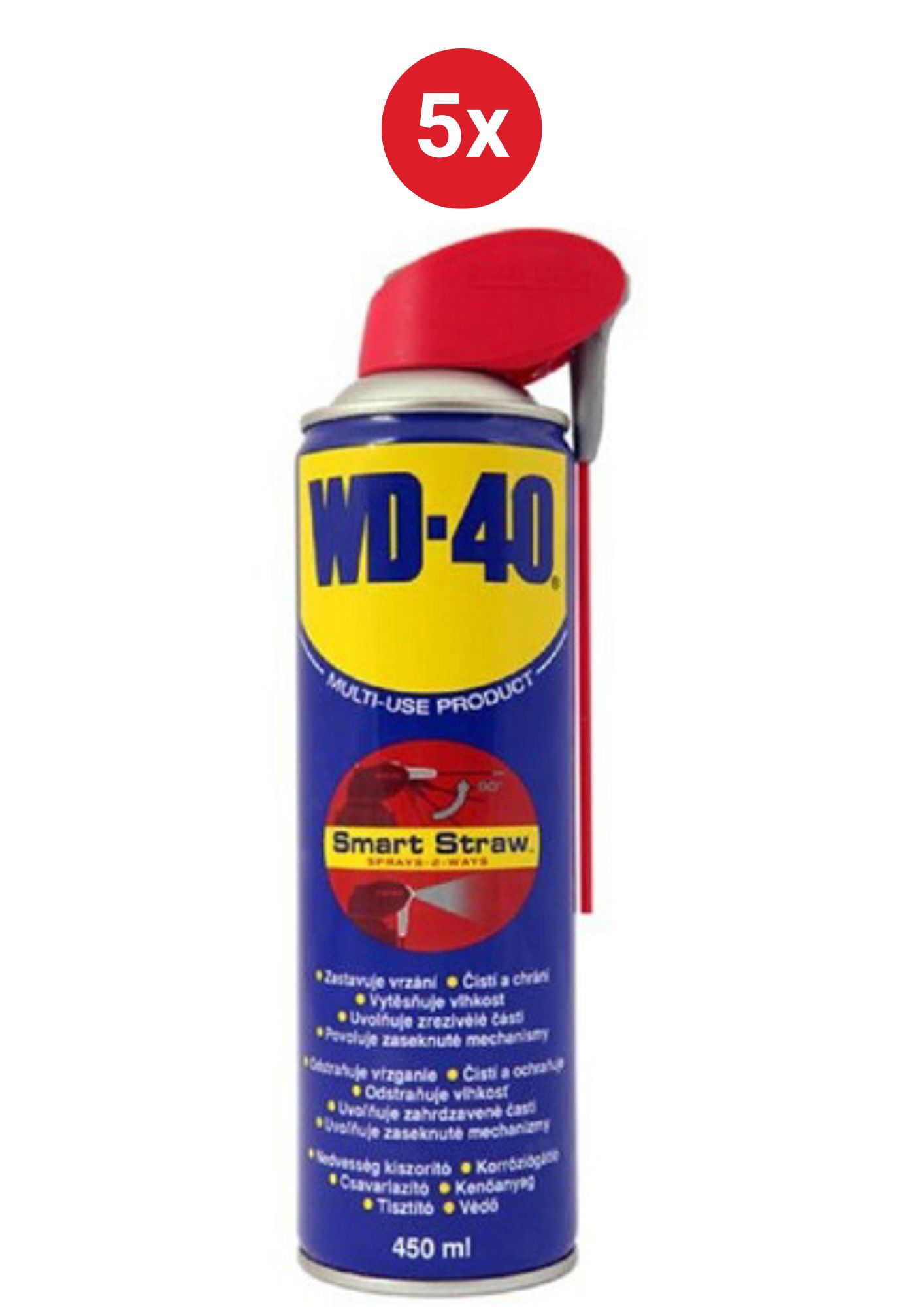 Mazadlo WD-40 5x450ml univerzálne mazivo smart straw