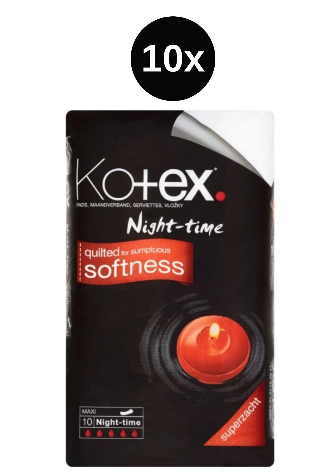 Kotex vložky 10x10ks Night-time
