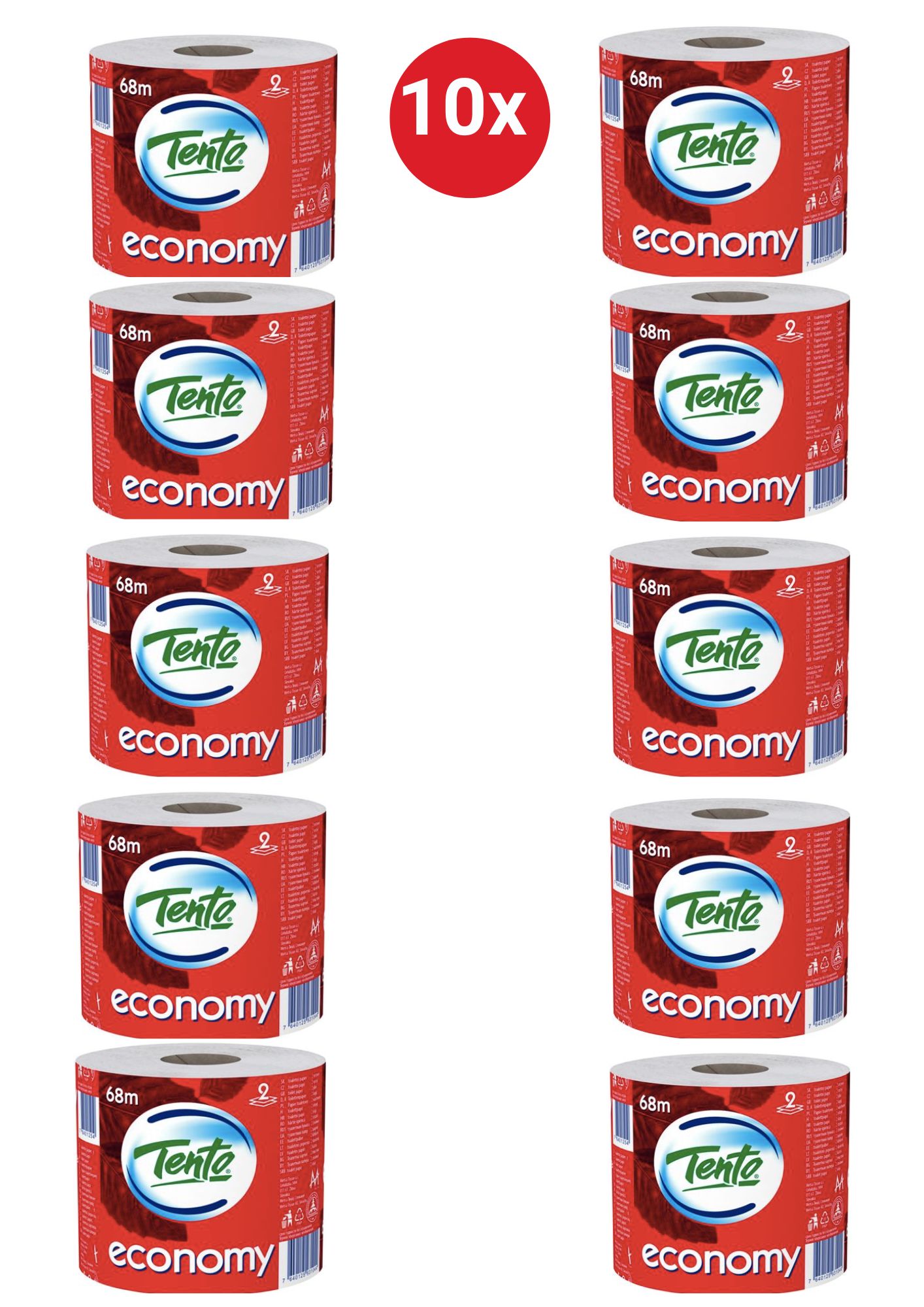 Tento toaletný papier Economy 10x68 m 1 ks 2-vrstvový