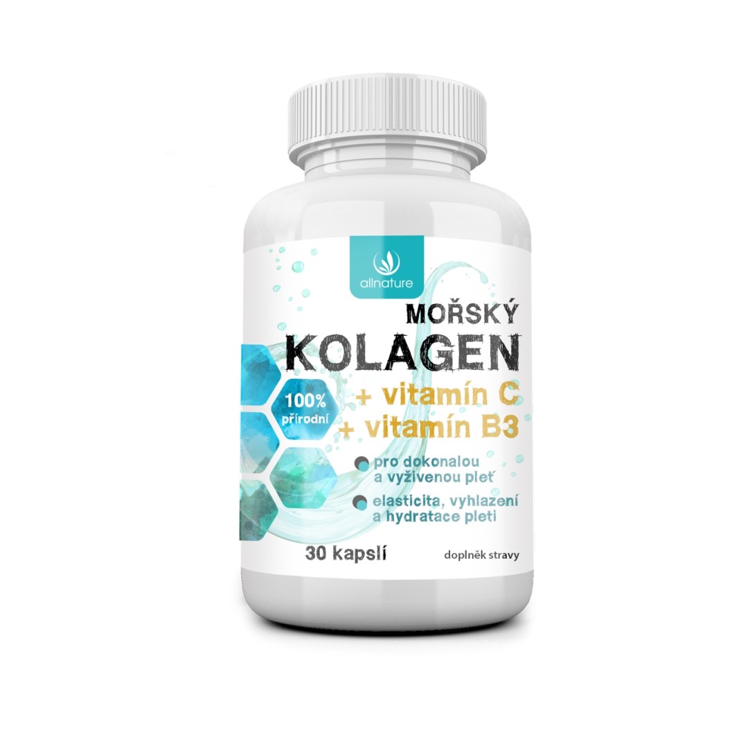 Allnature Morský kolagén + vit. C + vit B3 30 cps.