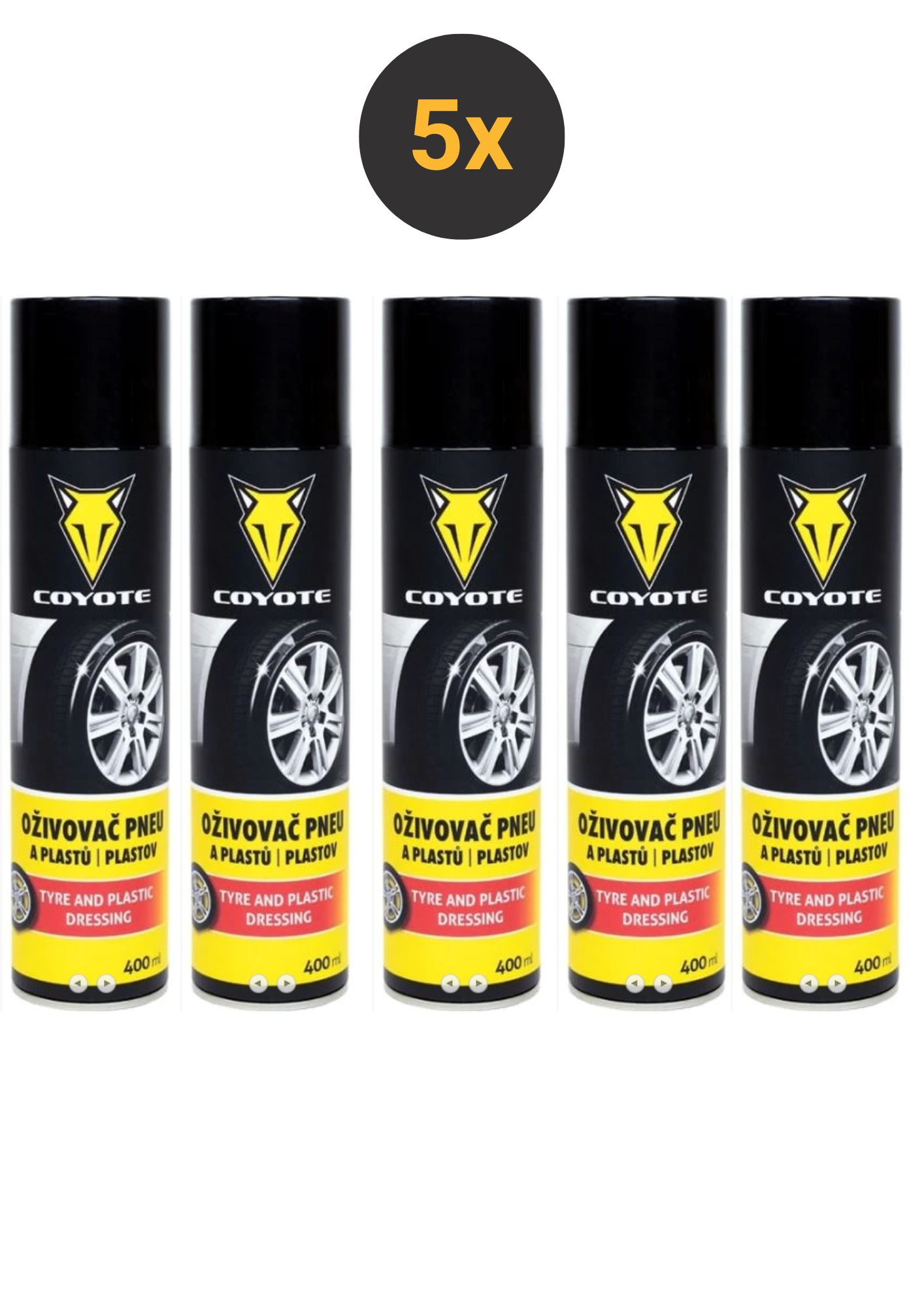 Coyote oživovač plastov a pneu 5x400 ml
