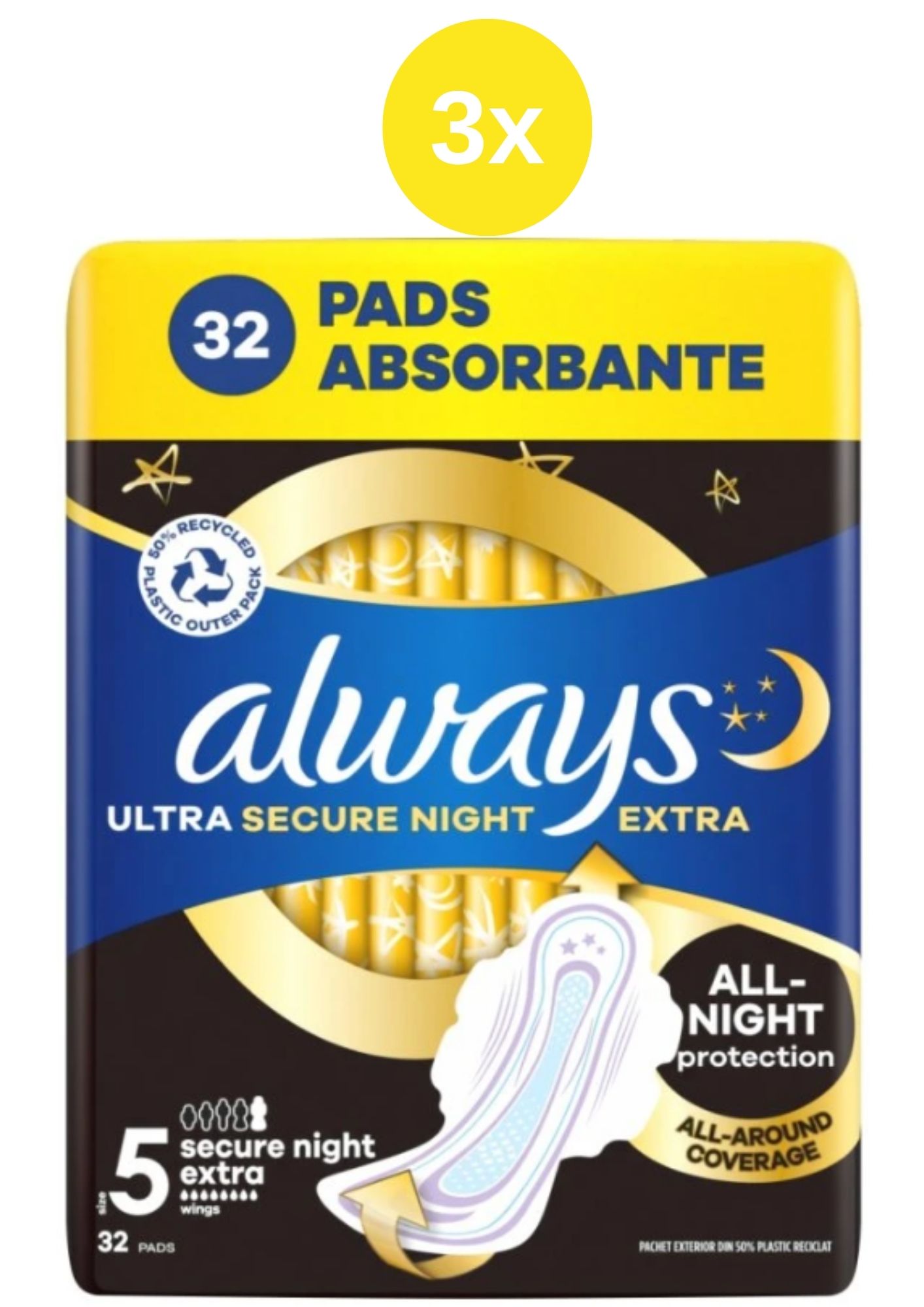 Always vložky Ultra Extra Secure Night 3x32ks
