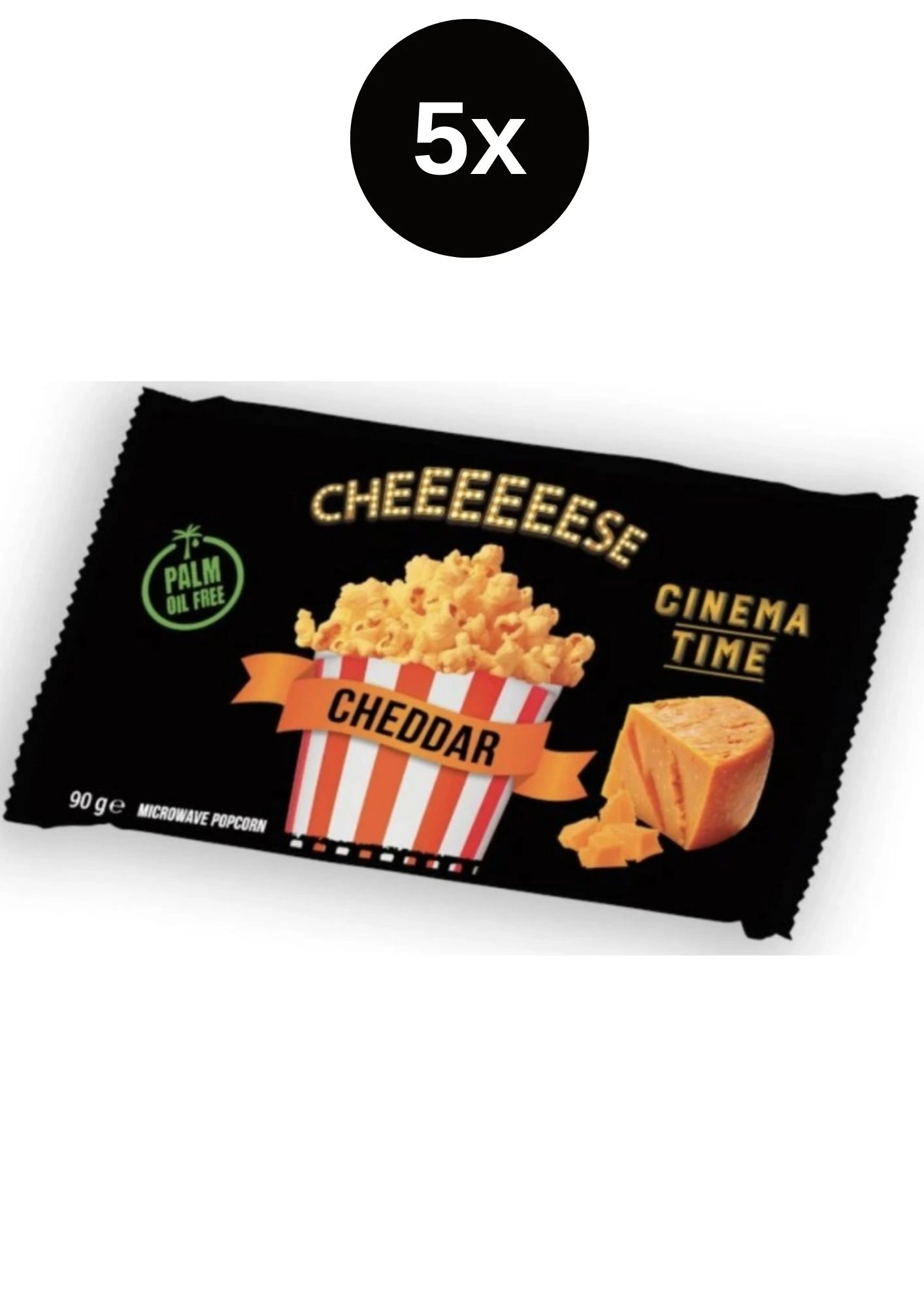 Cinema Time Mikrovlnný popcorn Premium Cheddar 5x90g